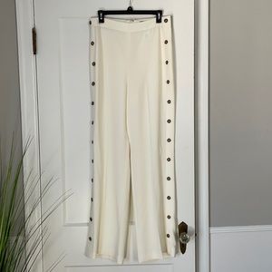 Express High Waisted Cream Pants Tortoise Buttons